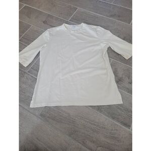 A'Nue Miami Short Sleeve Swing Top Cream Size Small‎
